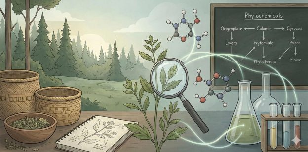 A plant with a magnifying glass and a plant with a plant in front of a chalkboard AI-generated content may be incorrect.