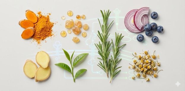 A close-up of various herbs and spices AI-generated content may be incorrect.